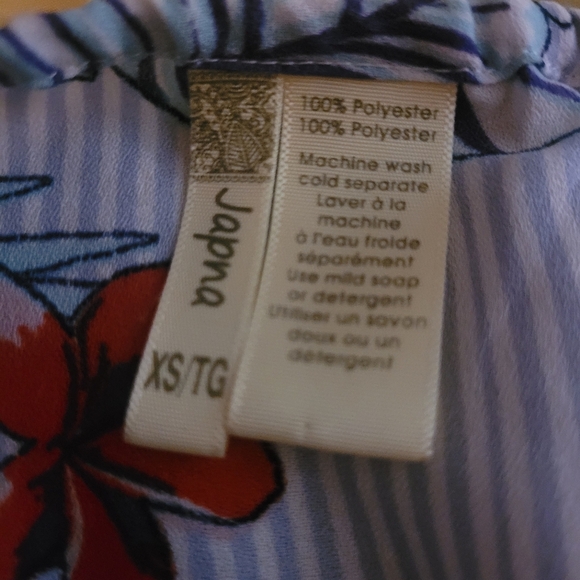 Japna Blue Floral Print Tank Top XS - Picture 2 of 5